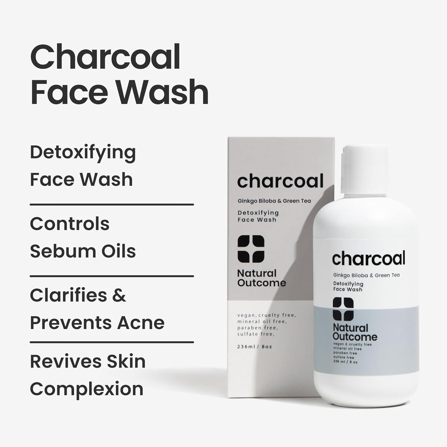 Limpiador facial con carbón activado - 8 fl. oz.